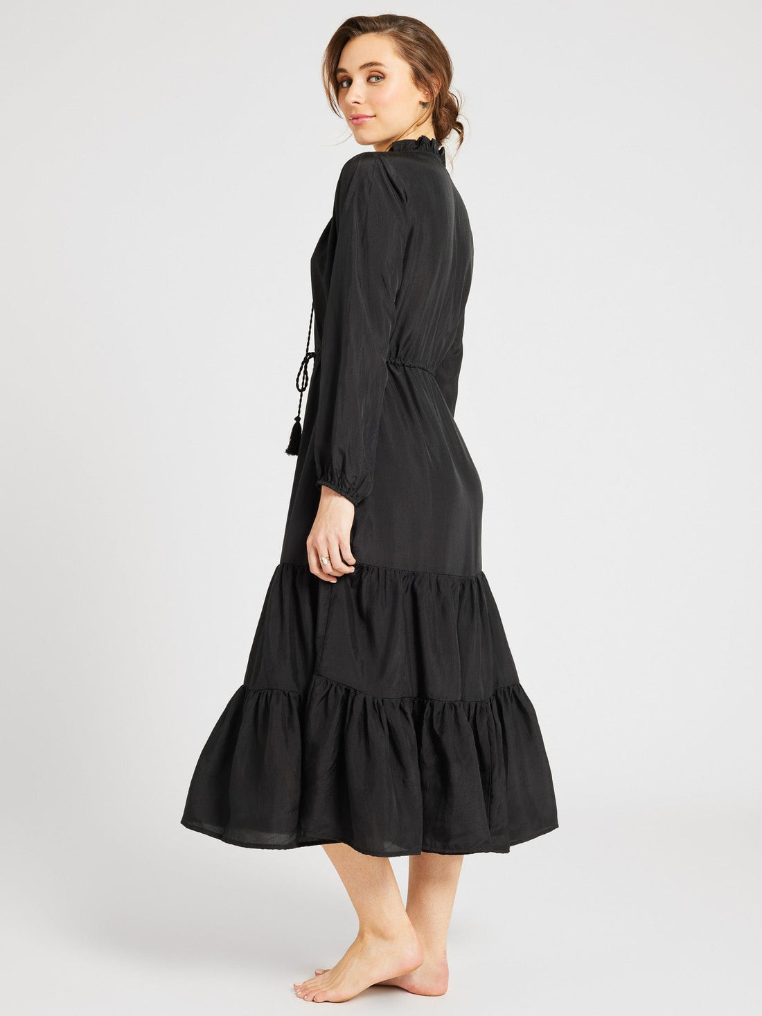 Astrid Dress in Black Silk